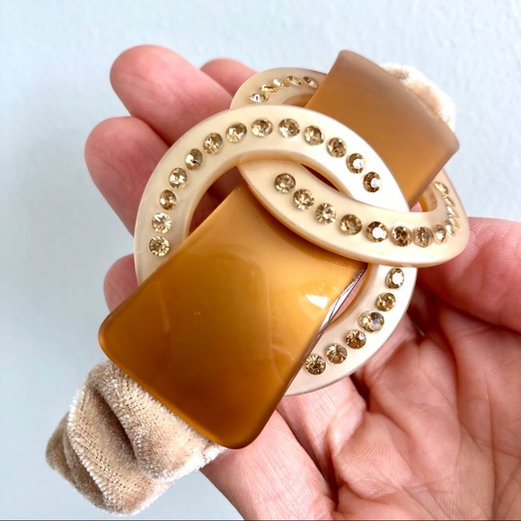 Rhinestone Embellished Acrylic Scrunchie - Picture 2 of 14